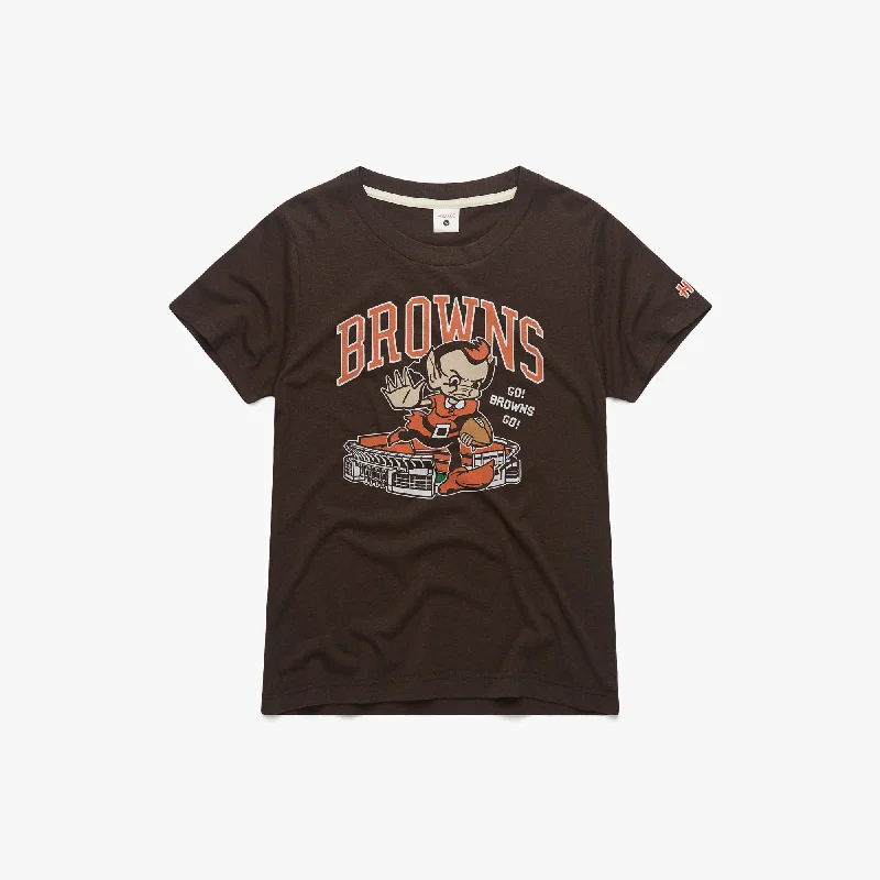 Women's Blouse with Rounded CollarWomen's Cleveland Browns Brownie Stiff Arm Stadium