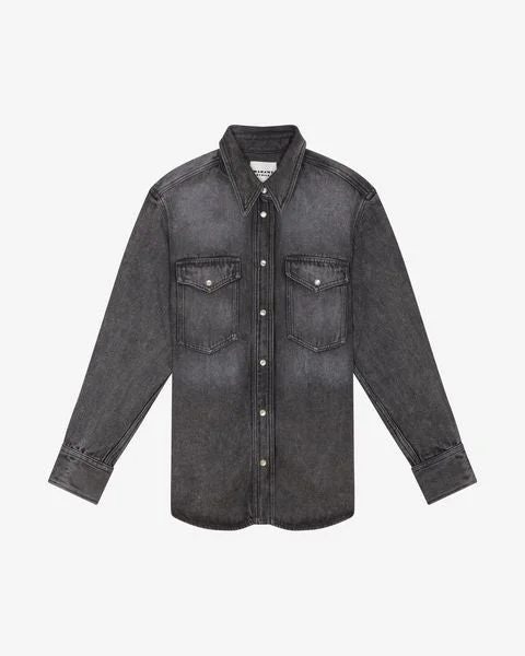 Women's Blouse with Square CollarTAHIS DENIM SHIRT