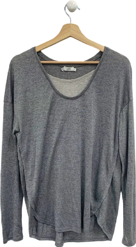 Women's Peter Pan Collar SweatersVince Grey Long Sleeve Top UK S