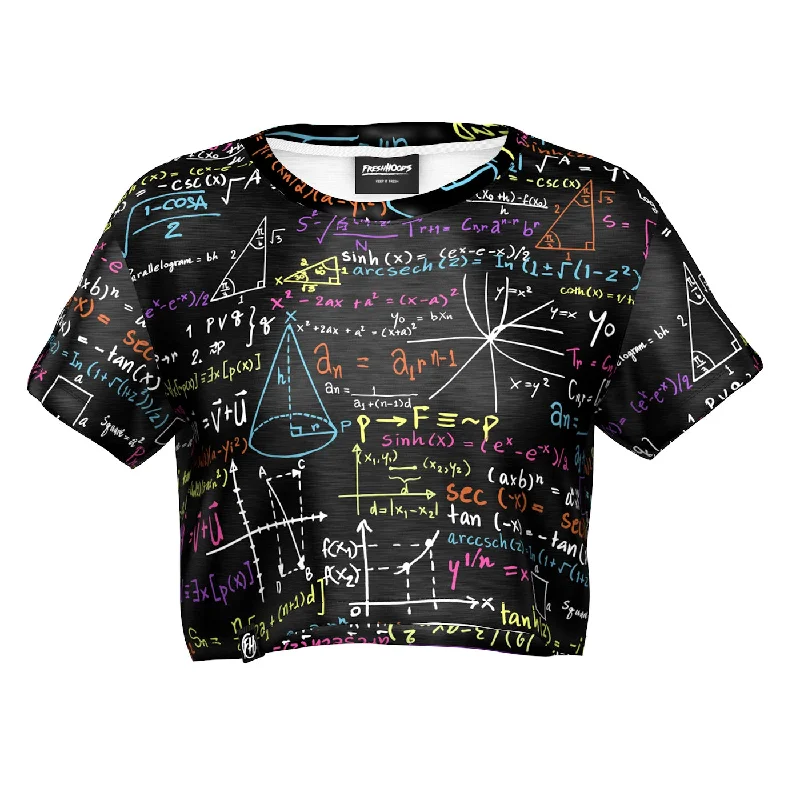 Women's Blouse with Notched CollarMath Crop Top