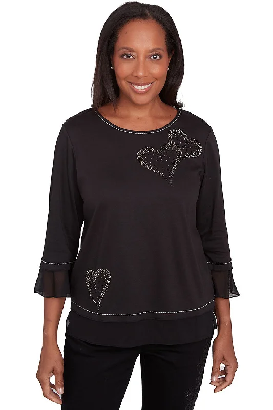 Women's Blouse with LaceWild At Heart Chiffon Trimmed Top