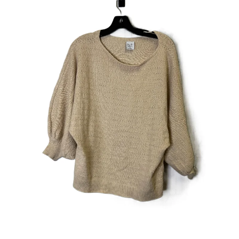 Women's Wide Collar SweatersSweater By Cozy Casual In Tan, Size: S