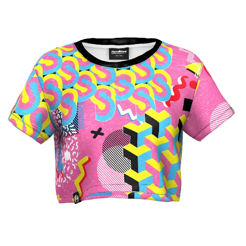 Women's Blouse with RufflesDigital Art Crop Top