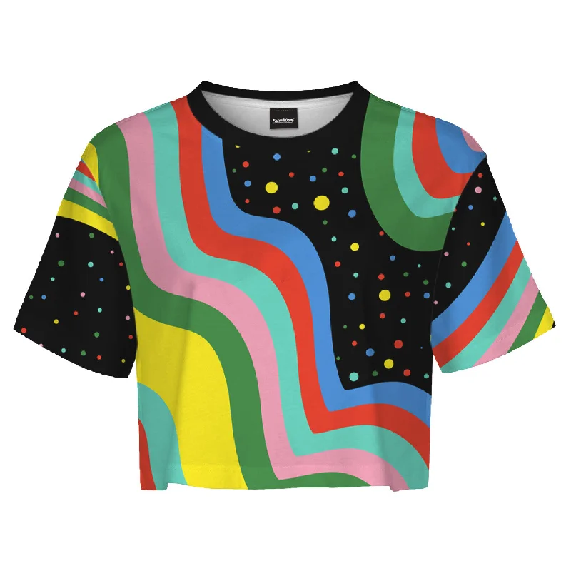 Women's Blouse with Keyhole CollarOop Art Crop Top