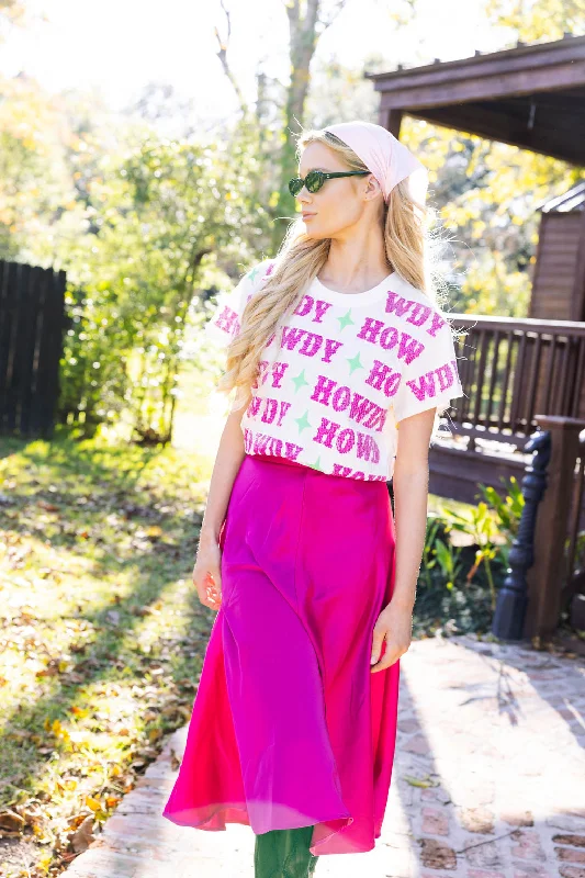 Women's Blouse with Keyhole CollarHowdy Y'all Colorblock Tee