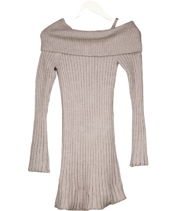 Women's Ribbed SweatersHOUSE OF SUNNY Grey Chunky Rib Jumper Dress UK 8