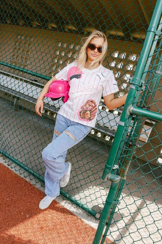 Women's Button-Up BlousePink Batter Up Tee