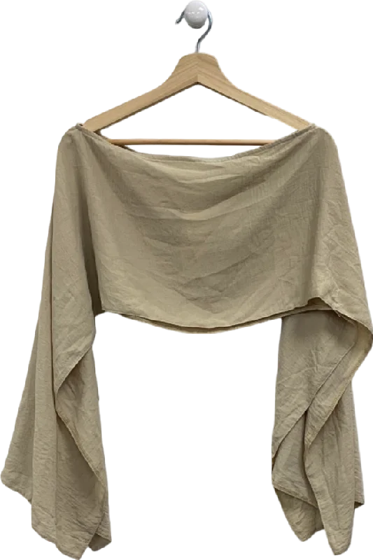 Women's Mid-Length SweatersLola Rae Beige Off-Shoulder Top UK S/M