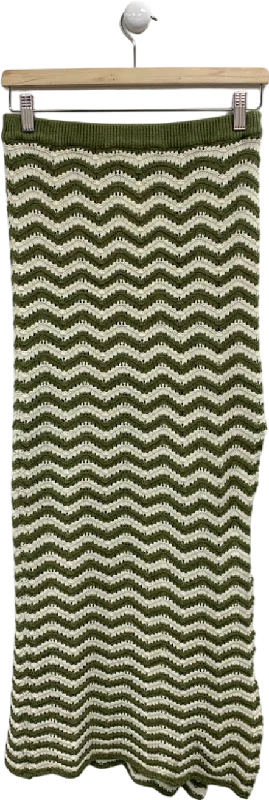 Women's Boat Collar Sweaters4th & Reckless Green Zigzag Knit Skirt UK 8