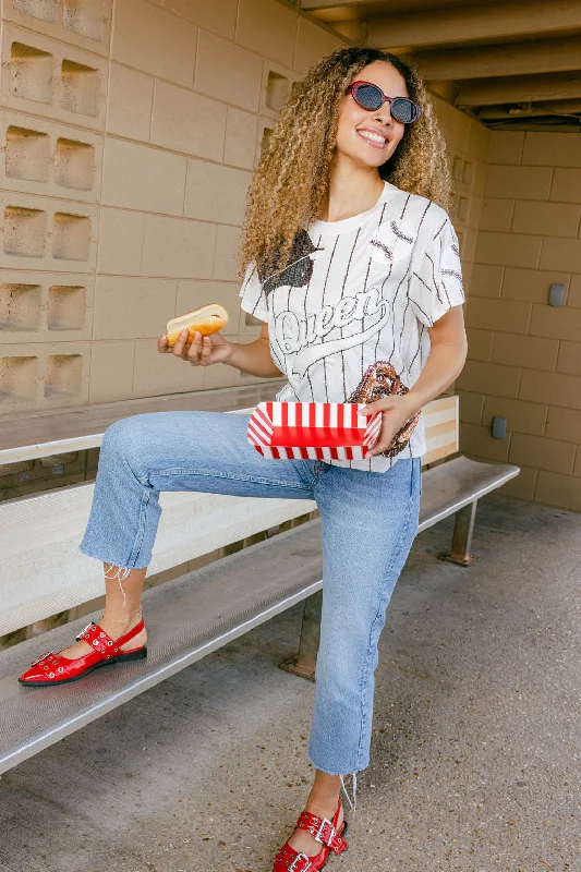 Women's Blouse with ShirringMaroon Batter Up Tee