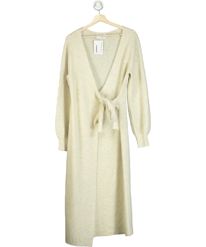 Women's Mandarin Collar SweatersDesigners Remix Cream Carmen Robe Dress UK S