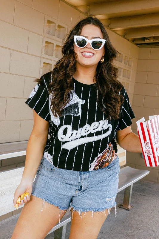 Women's Blouse for EveningBlack & White Batter Up Tee