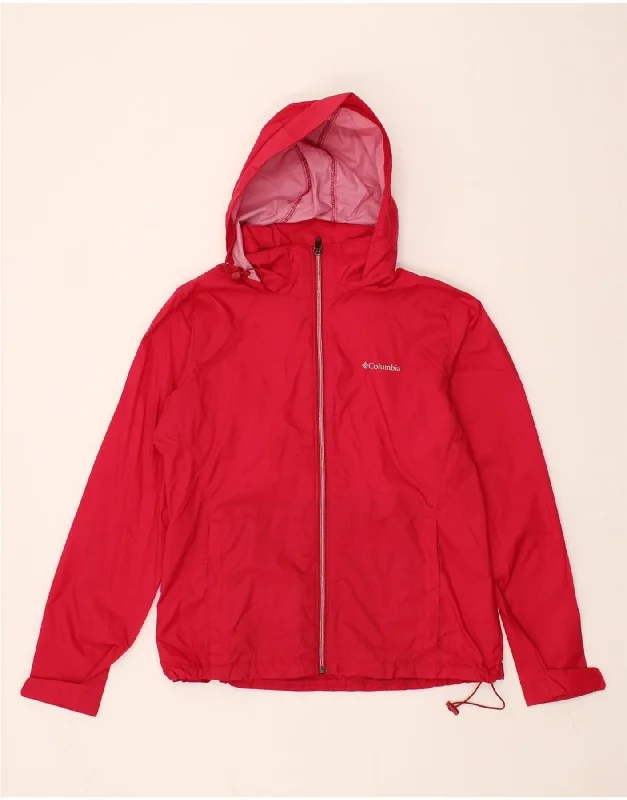 Women's Long CoatsCOLUMBIA Womens Hooded Rain Jacket UK 16 Large Red Nylon