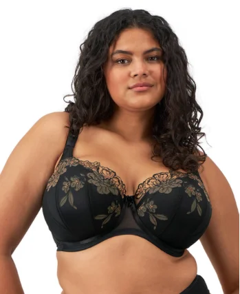 plus-size smoothing bra for dressesTeagan EL302615 Padded Half Cup Bra - Black/Almond