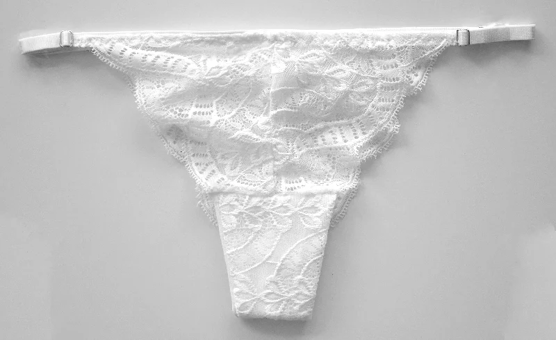 women's underwear with a built-in bra for supportCoco White Lace Underwear