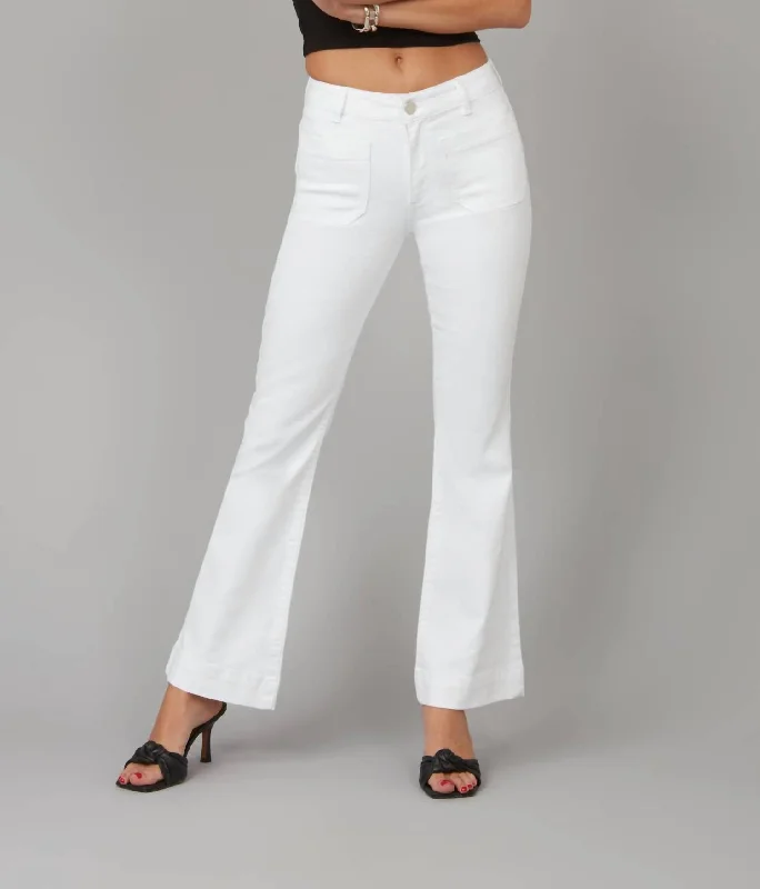 Women's Jodhpurs with DrawstringAlice High Rise Flare Jeans In White