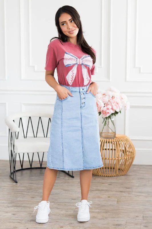 Women's Cotton SkirtsBaseball Ready Denim Skirt