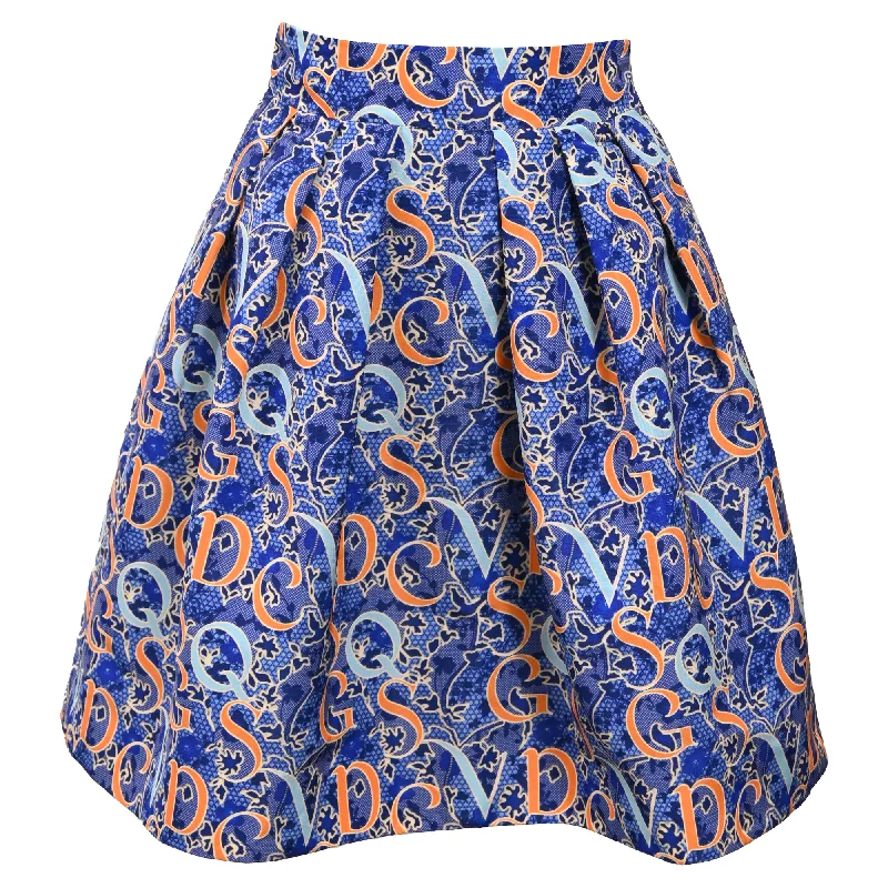 Women's V-Shaped Hem SkirtsMary Katrantzou Printed Mini Flared Skirt in Multicolor Viscose