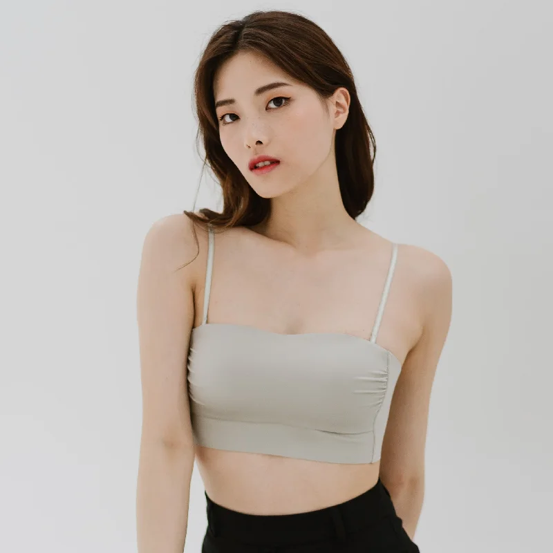 lace underwire bra for special occasionsMinimalist Chic! Ruched Lightly-Lined Seamless Midi Strapless Wireless Bra in Hojicha Latte