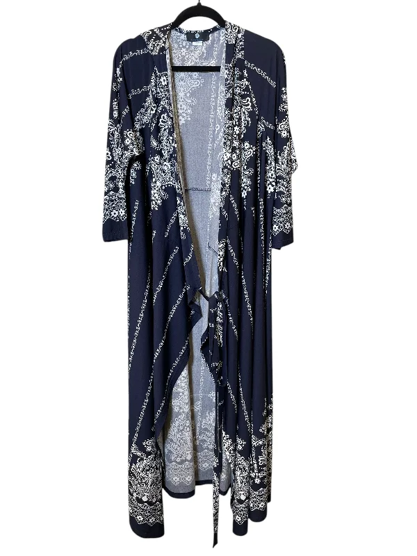 Women's Square-Neck DressesDress Casual Maxi By Clothes Mentor In Blue & White, Size: 3x