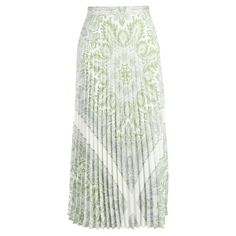 Women's A-Line SkirtsSandro Paris Pleated Print Midi Skirt in Multicolor Viscose