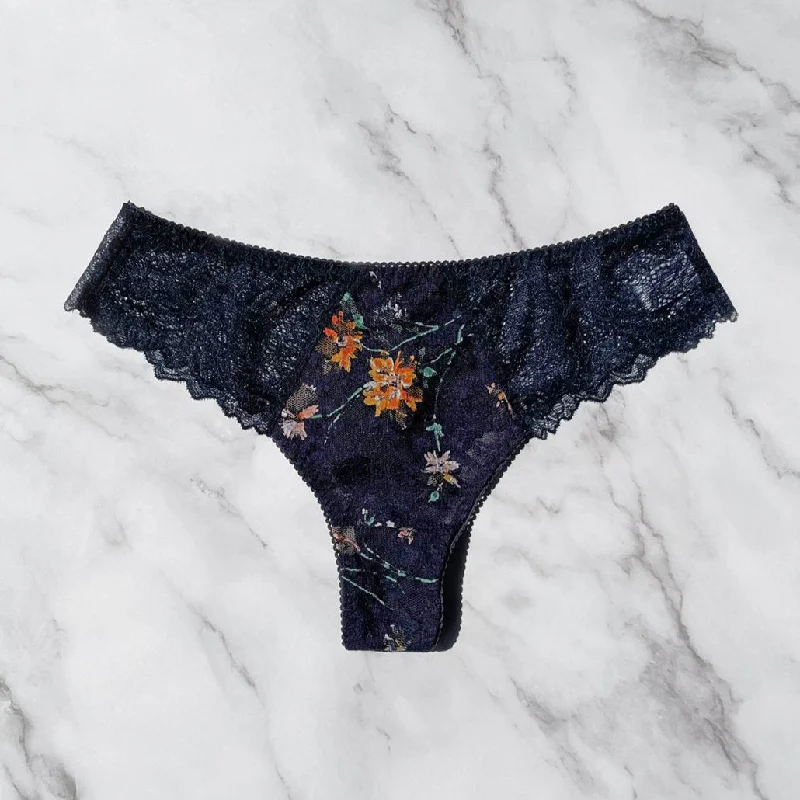 convertible plunge braNight Garden Thong｜Navy