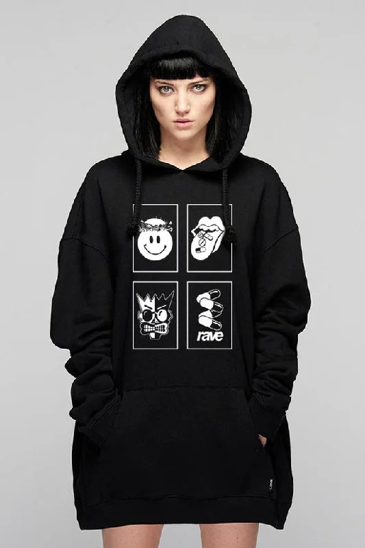 Women's Hooded Sweatshirts with Bamboo LiningRave Flyers Lux - Oversize Hooded Sweat - Unisex