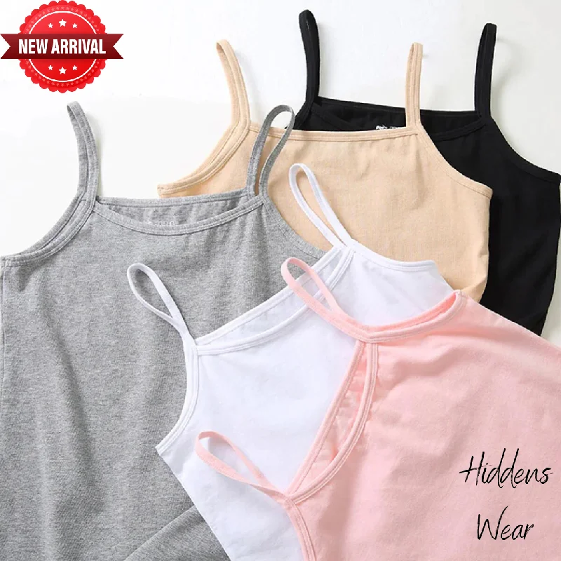 padded plunge sports braSummer Satin Cotton Camisole Top Pack of 3 - 804