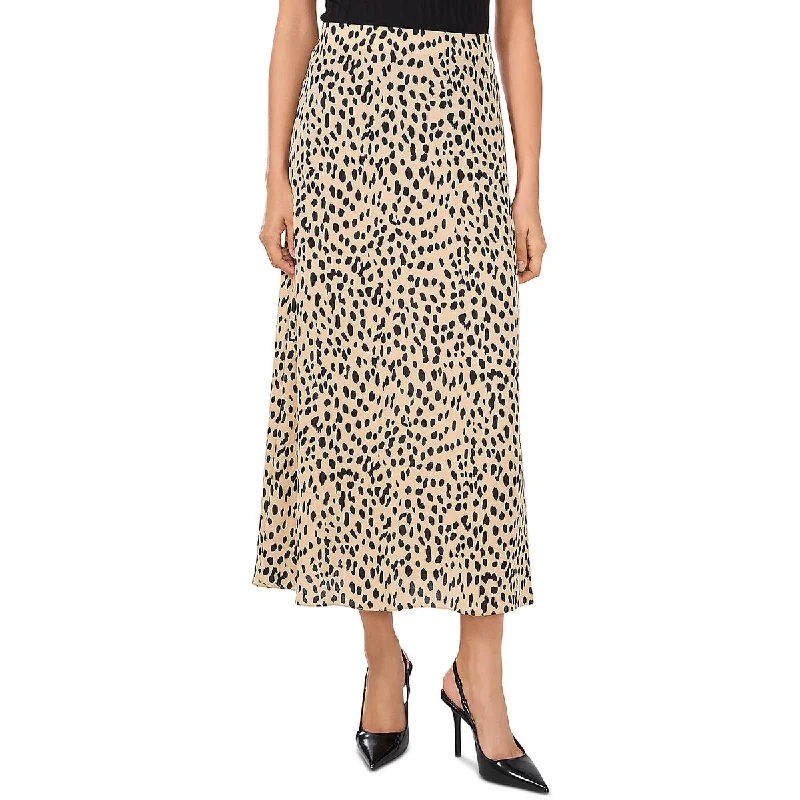 Women's Cotton SkirtsWomens Midi Elastic Waist Midi Skirt