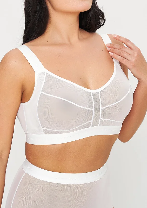 sports bra with compression technologyThe White Coco Bralette