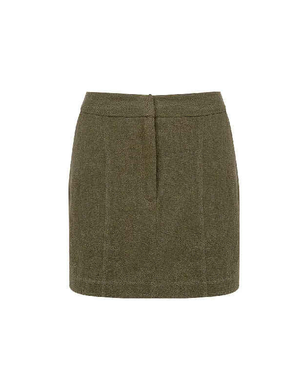 Women's Collarless SkirtsCalla Mini Skirt - Evergreen