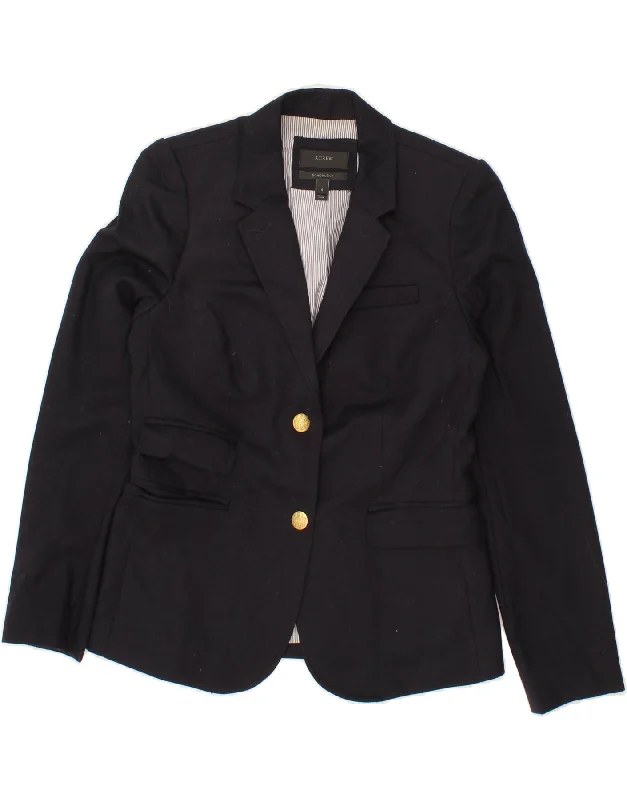 Women's Bomber CoatsJ. CREW Womens Schoolboy 2 Button Blazer Jacket US 6 Medium Navy Blue Wool