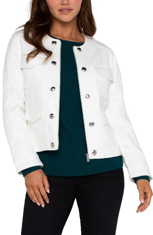 Women's Jodhpurs with Cropped LengthSCOOP NECK QUILTED ZIP JACKET