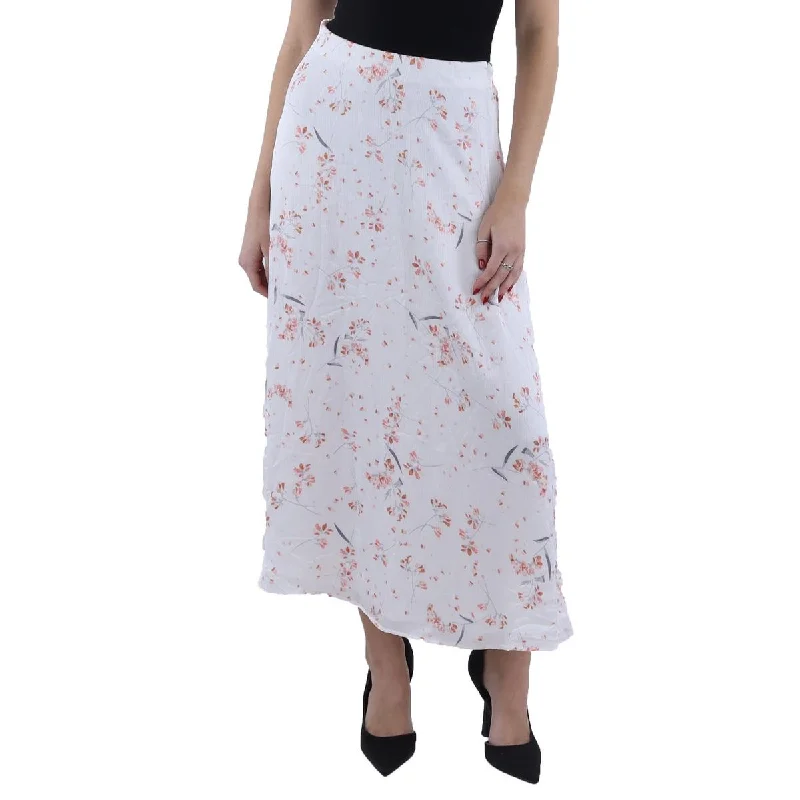 Women's Elegant SkirtsWomens Chiffon Floral Print A-Line Skirt