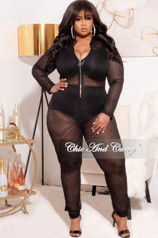 Final Sale Plus Size See Through Jumpsuit in Black Summer