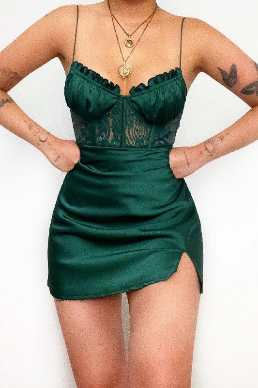 Women's Low Collar DressesOlivia Mini Dress - Green