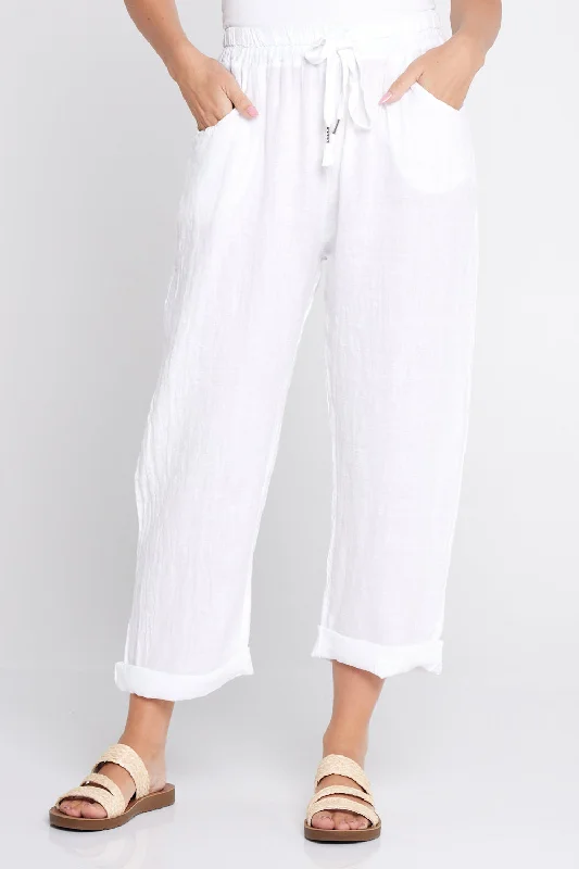 Women's Tapered PantsCathrine Linen Pants - White