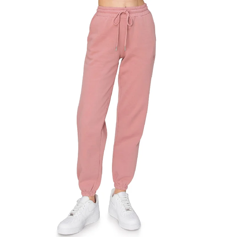 Women's Jodhpurs with Mid WaistCloud Fleece Sweatpants - Ashy Pink