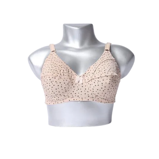 wireless bra with front closure for comfortGALAXY  COTTON NON PADDED WIRELESS DOTTED BRA