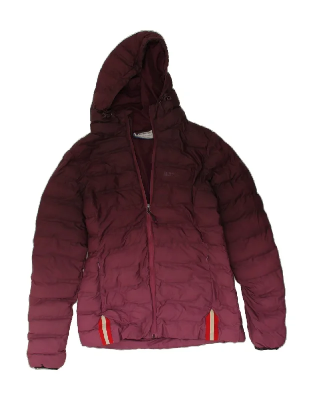 Women's Coats with Fur Trimmed SleevesMOUNTAIN WAREHOUSE Womens Hooded Padded Jacket UK 12 Medium Burgundy