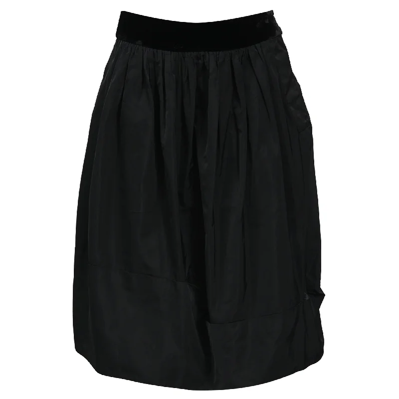 Women's Street Style SkirtsLouis Vuitton Midi Full Skirt in Black Cotton