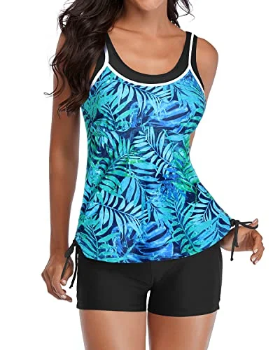 Slimming Athletic Tankini Swimsuits Women's Two Piece Bathing Suits Swimwear