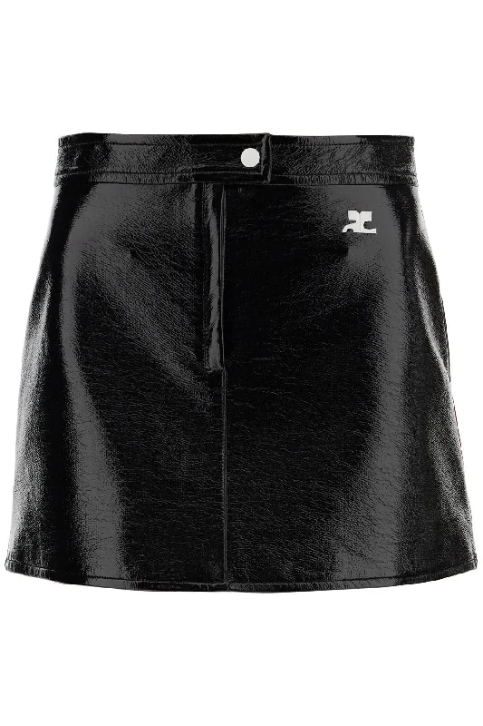 Women's U-Shaped Hem SkirtsCourreges Women's Re-Edition Vinyl Effect Mini Skirt