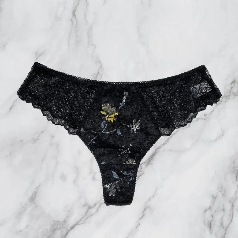 wireless maternity braNight Garden Thong｜Black