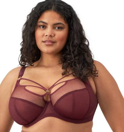 plus-size underwire bra with wide strapsSachi EL4350 Plunge -Fashion: Cabernet (PRE-ORDER)