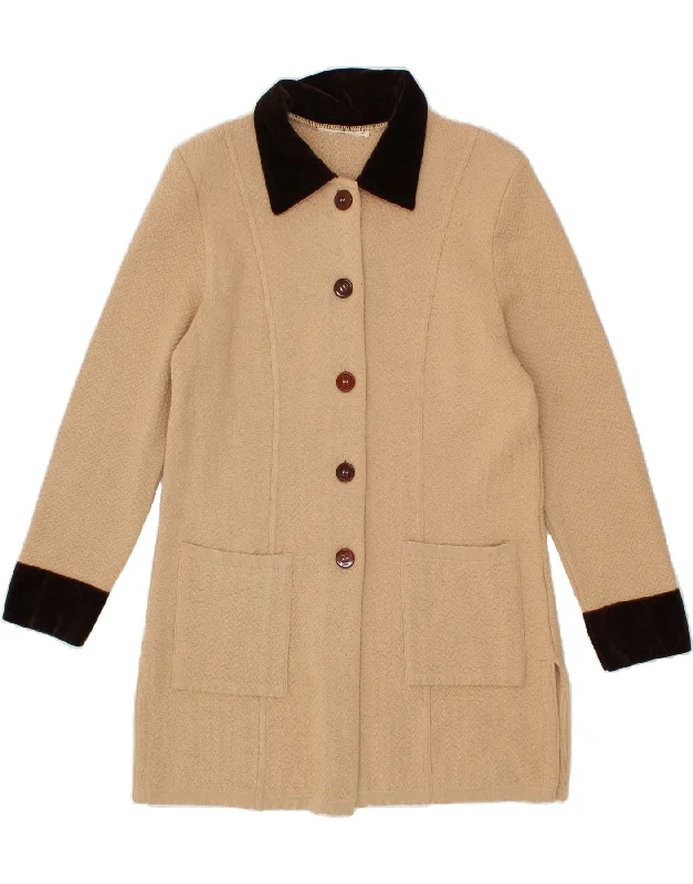 Women's Bomber CoatsVINTAGE Womens Overcoat UK 12 Medium Beige