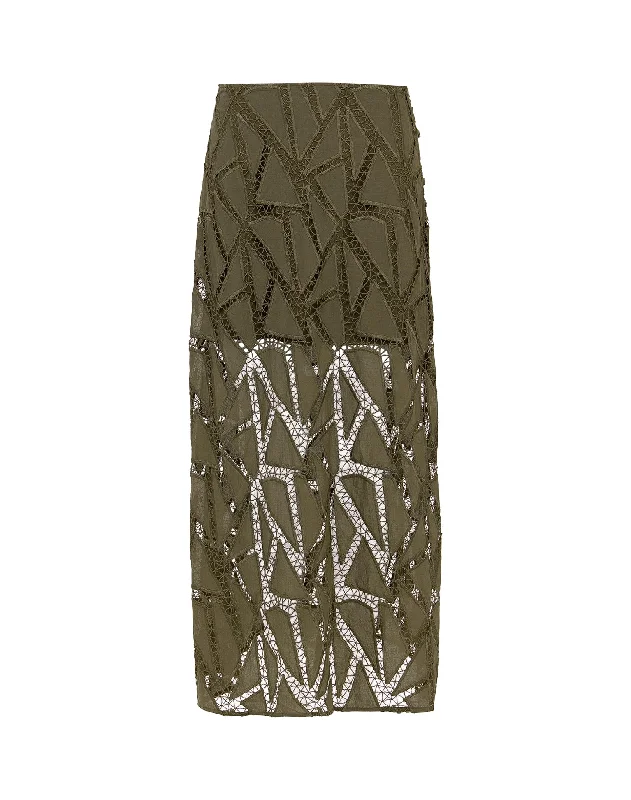 Women's Gathered SkirtsJuli Long Skirt - Evergreen