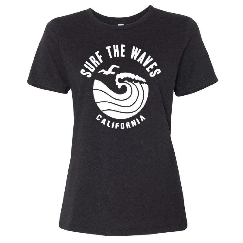 Women's Hooded Sweatshirts with Cotton LiningSurf The Waves Women's Relaxed Jersey Tee