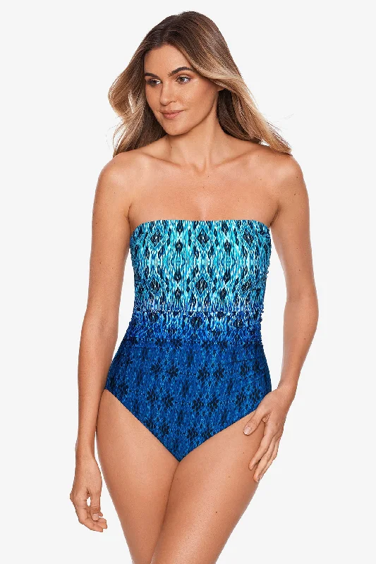 Long Torso Cascada Avanti Bandeau One Piece Swimsuit