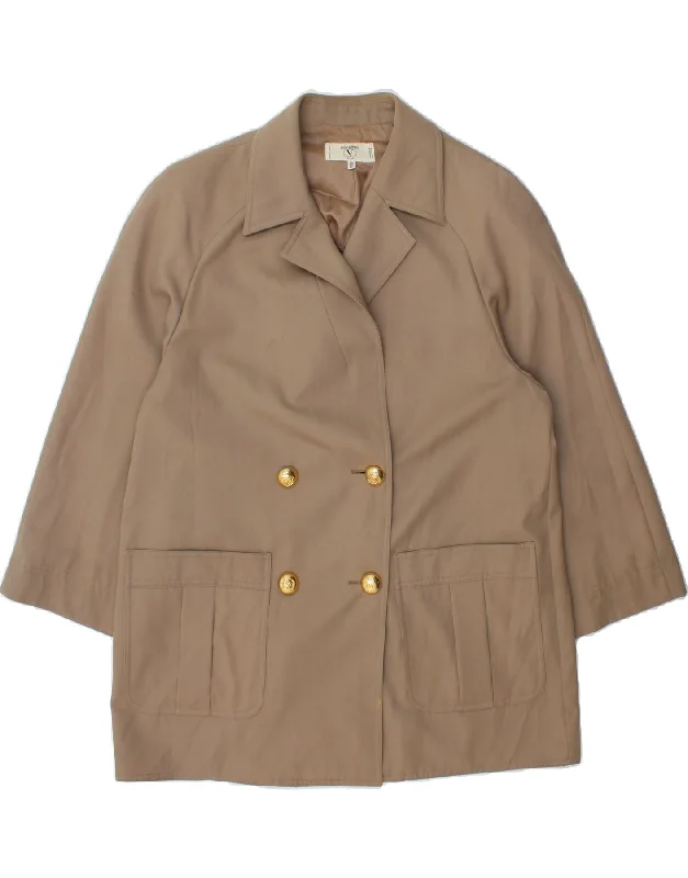 Women's Coats with Fur Trimmed BeltVALENTINO Womens Double Breasted Coat IT 44 Medium Beige Wool